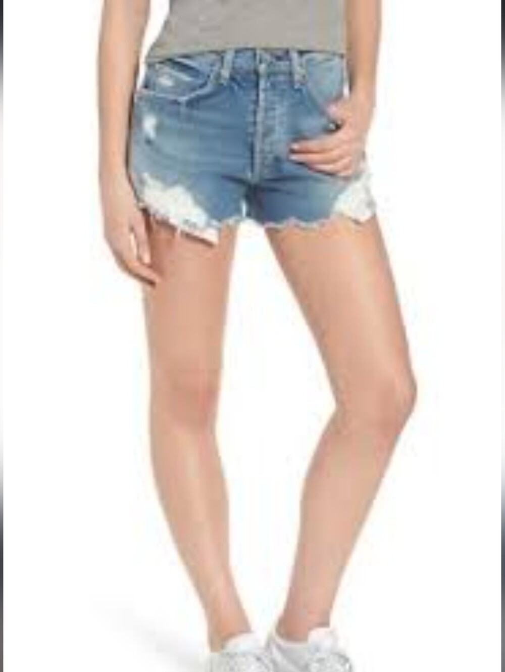 McGuire Denim Light Blue Distressed Jean Shorts